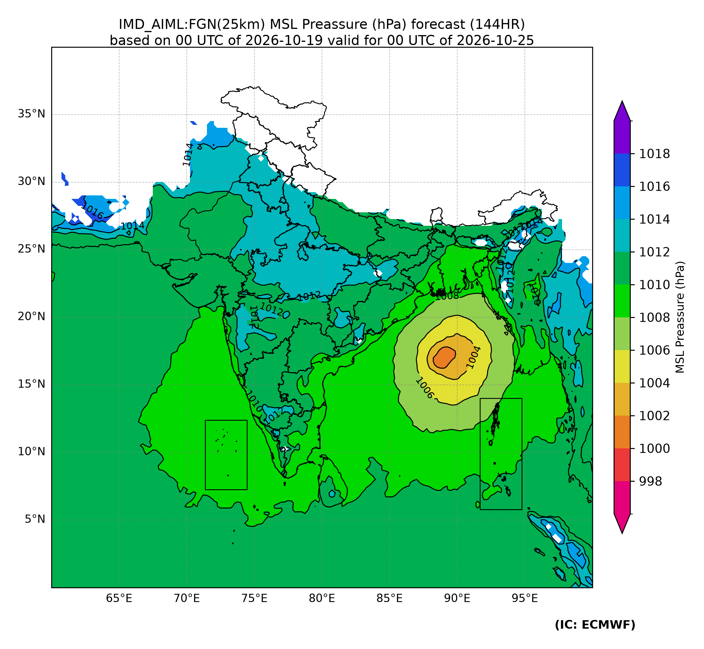 Forecast chart at 144 hours