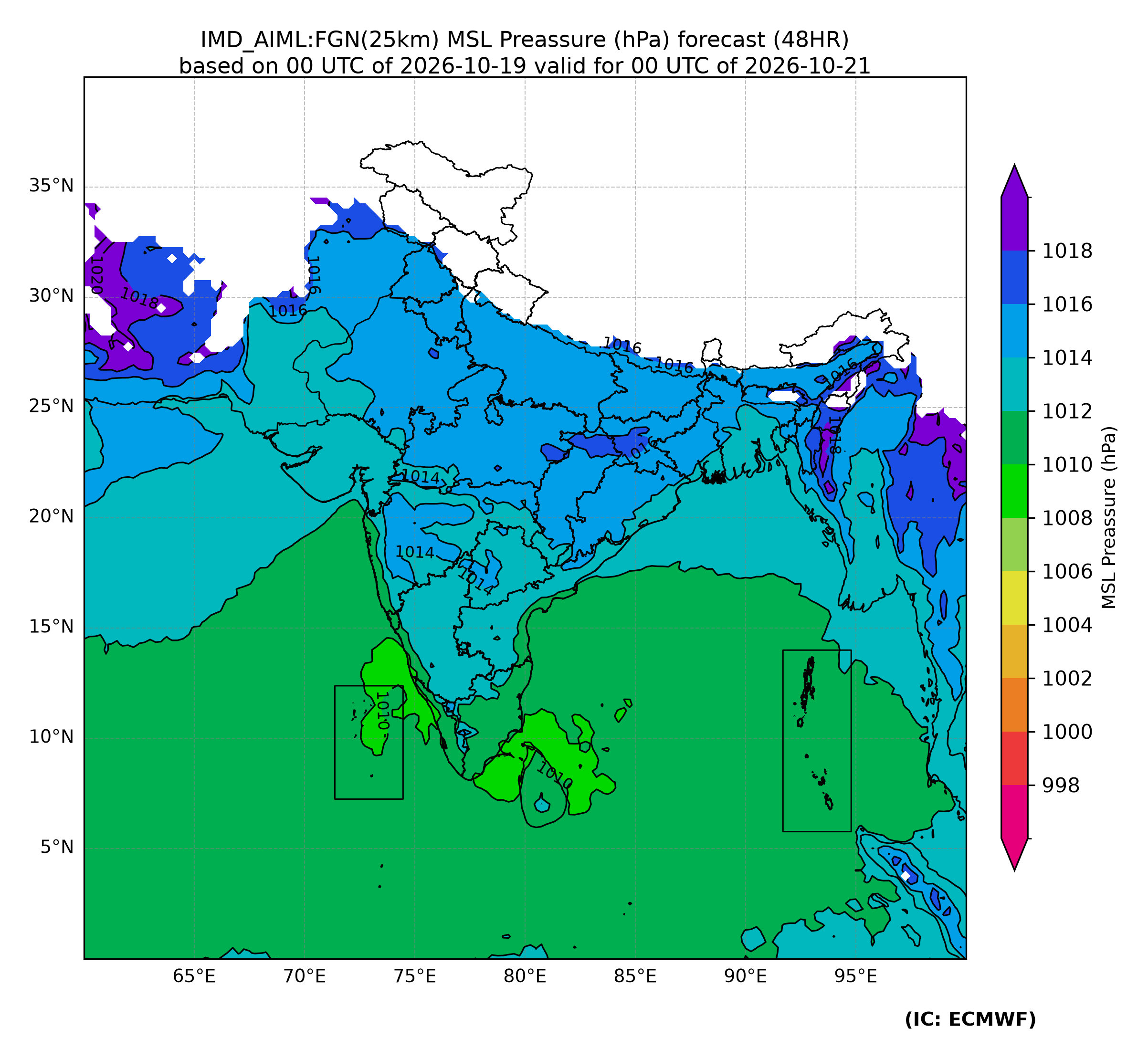 Forecast chart at 48 hours