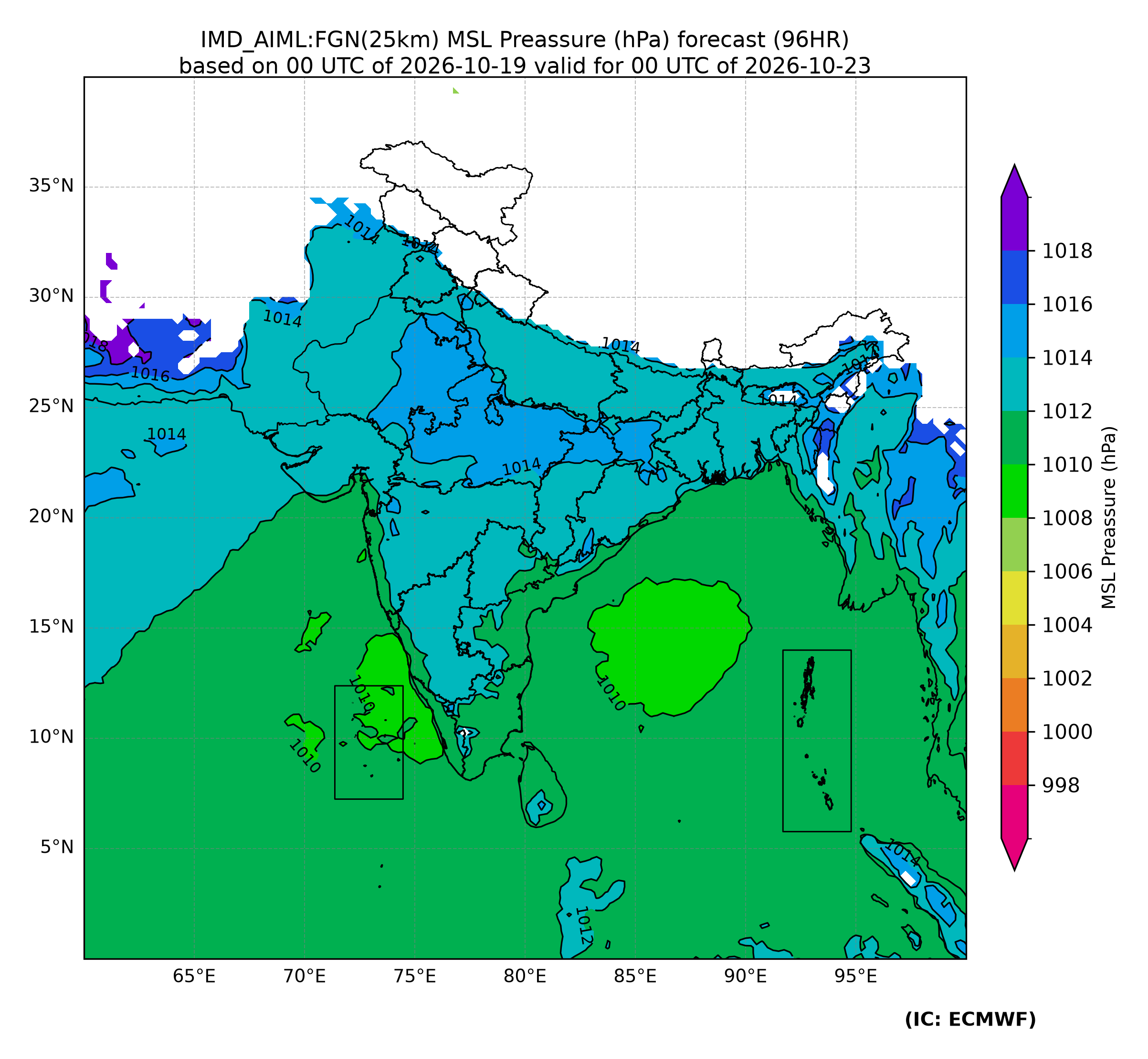 Forecast chart at 96 hours