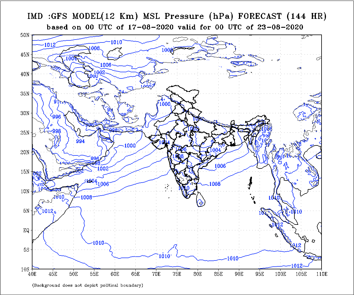 Mean Sea Level Pressure over India