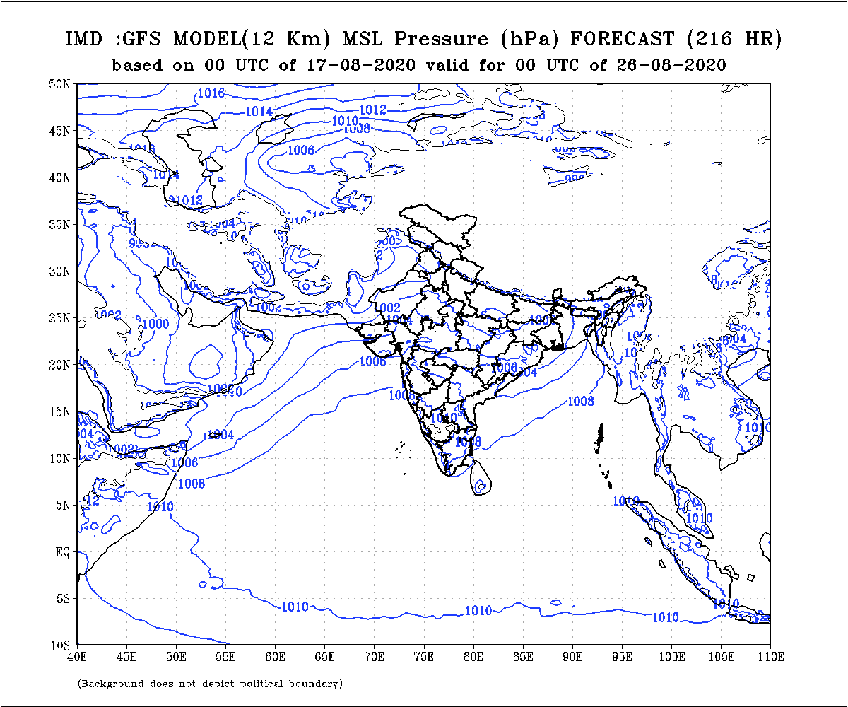 Mean Sea Level Pressure over India