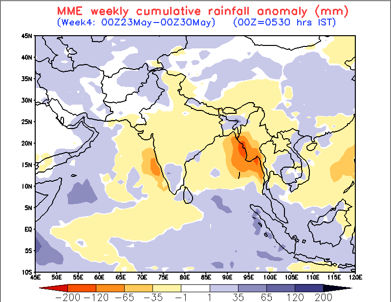 Rainfall Anomaly Forecast for Week 4, IMD