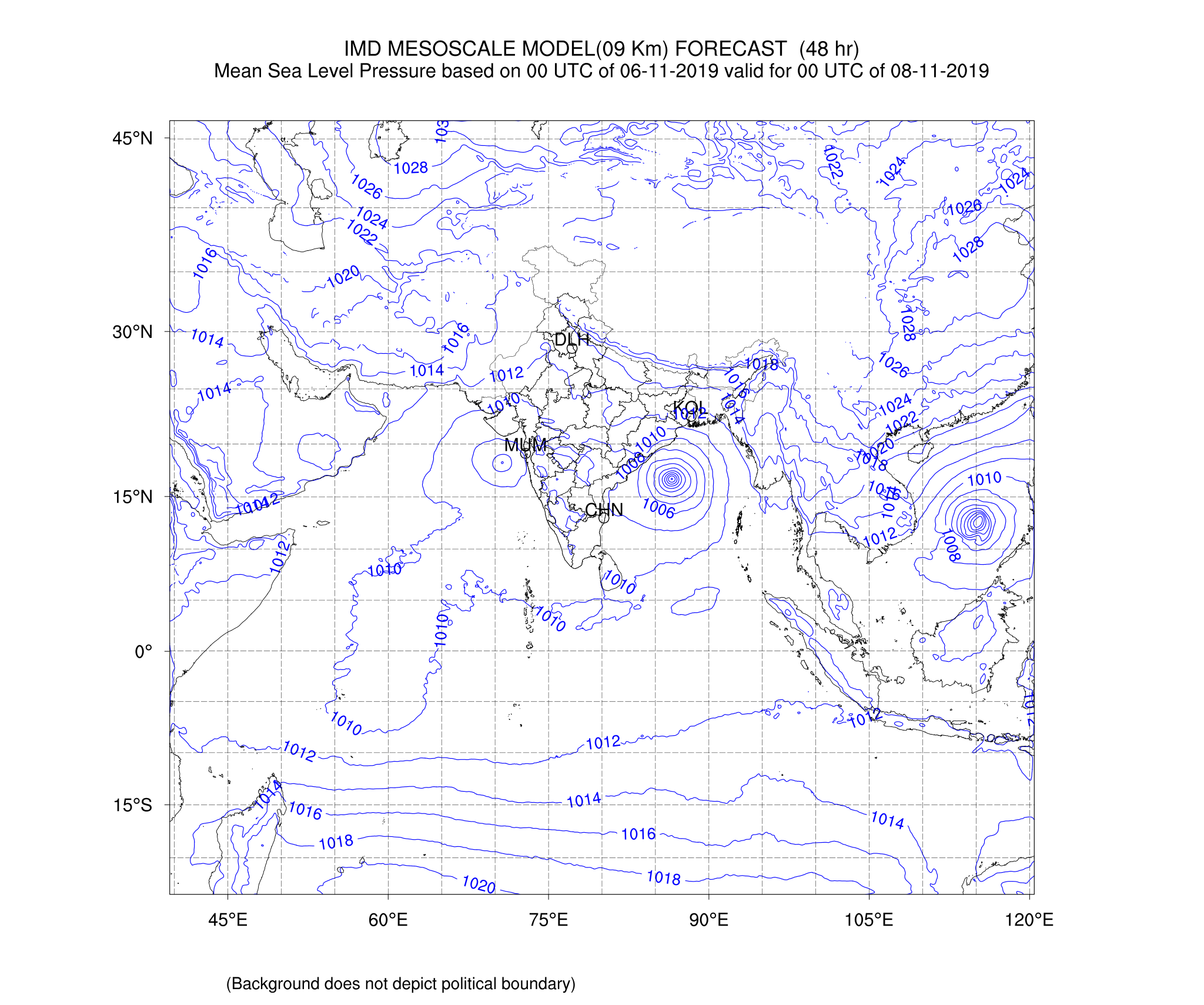 Global Weather Systems Asia suface pressure charts, fax charts and